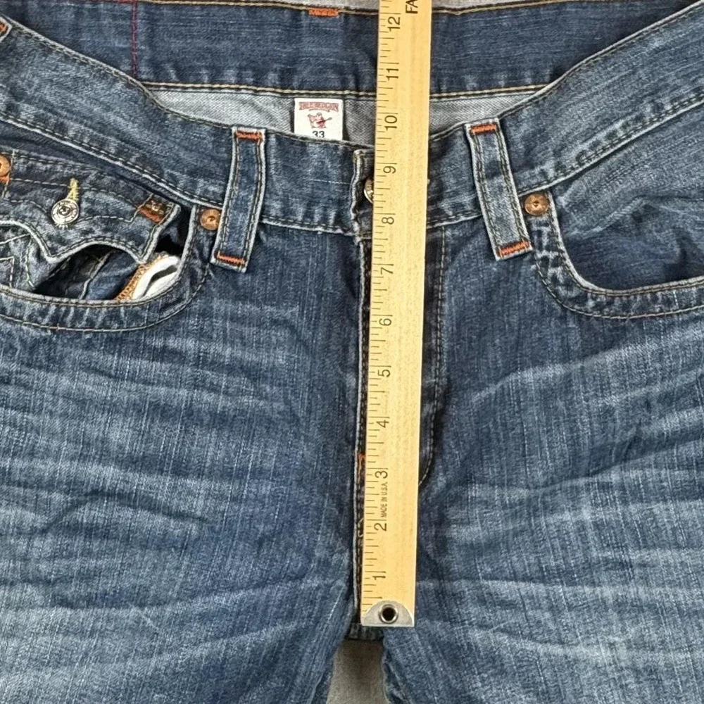 True Religion Section Straight Jeans Mens 33x33 Blue Straight Leg Flap Pocket